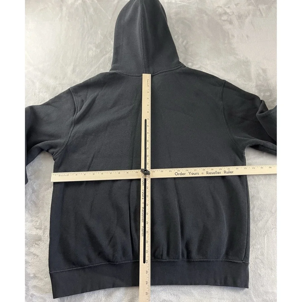 Adidas Hooded Men Large Black Fleece Trefoil Kangaroo ADIDAS Graphic Sweatshirt